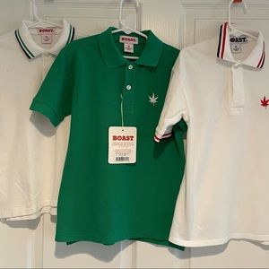 3 boys Boast polo shirts (one nwt) all size M